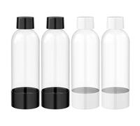 Amdoticknpf 4 Pièces Bouteilles à Soda, Bouteilles pour Machine à Soda Compatible avec Isoda Drinkmate Cocosoda, Bouteille de Boisson Gazeuse de Rechange en PET Réutilisables, Sans BPA, Noir et Blanc
