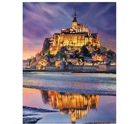 AMDPH 5D Personnalisé Diamant Peinture Rond Diamant Décompression Jouet Maison Décoration Murale Produits Inachevés Collection d'art,Mont Saint-Michel(30X50Cm