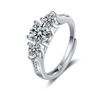 AMDXD Alliances classiques en or blanc 585, bagues d'amitié classiques avec diamants créés en laboratoire, 14 carats, taille 47 à 65, Or blanc 14 carats (585), Diamant créé en laboratoire