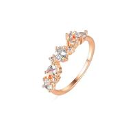 AMDXD Alliances de mariage classiques en or 585 avec diamant taille ovale créées en laboratoire - En or jaune 14 carats - Moissanite véritable - Taille 47 à 65, Or rose 14 carats (585), Diamant créé