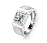 AMDXD Alliances en or blanc 375, 4 griffes avec moissanite, bague de fiançailles en or véritable 9 carats, tailles 54 à 72, Or blanc 9 carats (375), Moissanite