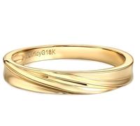 AMDXD Alliances en or rose 18 carats - Alliances en or sergé - Au750 - Bijou en or véritable - Taille 49 à 70, Or rose 18 carats (750), Pas de zirconium