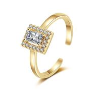 AMDXD Au750 Alliances classiques en or Au750 18 carats avec diamants taillés rectangulaires en or jaune 750 Taille 47-65, or jaune 18 carats (750), Diamant créé en laboratoire