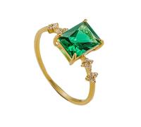 AMDXD Au750 Bague d'amitié classique en or jaune 18 carats avec grenat vert Taille 47-65, or jaune 18 carats (750), Grenat Diamant