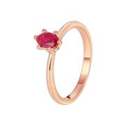 AMDXD Bague de couple en or rose 9 K/14 K/18 carats - Solitaire classique - Créée en laboratoire - Rubis marquise rouge - Bague d'amitié Moissanite Au375/585/750 - Or rose véritable - Taille 47-65, Or
