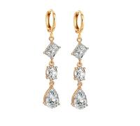 AMDXD Boucles d'oreilles en or véritable 9 carats Au375 - Boucles d'oreilles classiques avec moissanite en forme de goutte - Petites boucles d'oreilles pour femme - En or jaune 375, Or jaune 9 carats