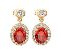 AMDXD Boucles d'oreilles vintage en or 9 carats 375, classiques avec moissanite taille ovale, boucles d'oreilles en or jaune 9 carats véritable Art nouveau, Or jaune 9 carats (375), Laboratoire Créé