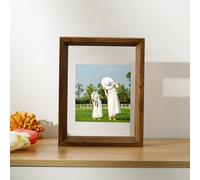 AMDXD Cadre photo A3 en noyer, plateau de table, double face, horizontal et vertical, rectangulaire, cadre en bois MDF, dimensions de la photo 30 x 42 cm