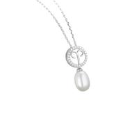 AMDXD Chaîne 925, 12 signes du zodiaque avec chaîne de perles de 7 x 9 mm pour femme, rallonge de mariage, chaîne en argent sterling 925 avec zircone, Argent sterling, Zircone cubique