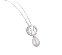 AMDXD Chaîne 925, 12 signes du zodiaque avec chaîne de perles de 7 x 9 mm pour femme, rallonge de mariage, chaîne en argent sterling 925 avec zircone, Argent sterling, Zircone cubique