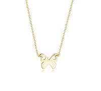 AMDXD Chaîne en or 9 K/14 K/18 carats pour femme - Pendentif véritable papillon - Collier pour femme - Or jaune Au375/585/750, 40 + 5 cm, Or jaune 9 carats (375)