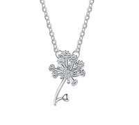 AMDXD Chaîne en or blanc 9 carats 375 pour femme - Vintage véritable - Fleurs en forme de cœur - Avec diamant créé en laboratoire - Chaîne pour femme en or Au375 - 45 + 5 cm