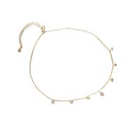 AMDXD Collier en or jaune 9 K/14 K/18 carats pour femme - Style Art nouveau - Pendentif classique avec moissanite ronde blanche - Cadeau pour femme Au375/585/750 - 40 + 5 cm, or jaune 18 carats (750