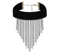 AMDXD Collier ras du cou gothique pour femme - Longue chaîne vintage - Collier punk - Velours - Col rock - Cosplay - 32,5 cm, Acier inoxydable, Pas de zirconium