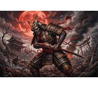 Âme de samouraï de la Lune de Sang Puzzle en Bois 500 Pièces Adultes Et Enfants,Casse-tête,Jeu Éducatif,Bois,Premium,Dès 14 Ans,Déco Murale, Anti-Stress,Détente,Défi (52x38cm)