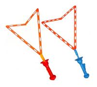 Ameble 2 Baguettes à Bulles en Plastique en Forme d'épée de 18, 11 Pouces pour Enfants, Double Sortie de Grandes et Petites Bulles, Couleur aléatoire, Plaisir d'été en Plein air, Fabricant géa