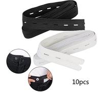 Ameble 2 pièces Cordons élastiques Plats Pratiques Multi-Usage Bobine Bandes de Couture boutonnière Bandes élastiques et Blanc.