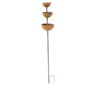 Ameble Abreuvoir pour Oiseaux de 68 cm de Haut, à Planter dans Un Piquet Jardin, avec Trois Niveaux et Finition cuivre Rustique. Petit Bain d'oiseaux en métal, idéal pour la décoration Jardin