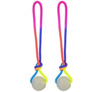 Ameble Balle pour Chien avec Corde, Lot de 2 Jouets interactifs Qui Brillent dans Le, Balle en Corde résistante à la Mastication pour Chiots, Chiens de Petite et Moyenne Taille, Jeu intérieur et e
