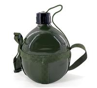 Ameble Cantine Cantine Militaire Verte en Aluminium Robuste avec Couvercle étanche et Sangle rembourrée pour Une Utilisation en extérieur