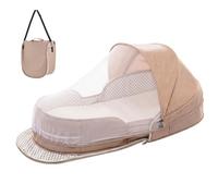 Ameble Couffin de Voyage Pliable Portable pour bébé de 0 à 6 Mois, avec auvent et moustiquaire, lit Couchage léger pour Nouveau-né pour Voiture, Camping, Maison, Voyage Essentiel, Kaki