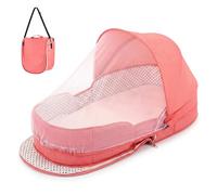 Ameble Couffin de Voyage Pliable Portable pour bébé de 0 à 6 Mois, avec auvent et moustiquaire, lit Couchage léger pour Nouveau-né pour Voiture, Camping, Maison, Voyage Essentiel, Style 2