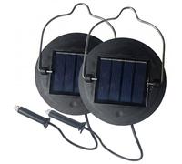 Ameble Dessus de Remplacement de Lampe Solaire 2 pièces avec Crochet en métal et LED, pièces Rechange pour Cour, Patio, Jardin, lanternes solaires suspendues, Style-1