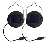 Ameble Dessus de Remplacement de lumière Solaire 2 pièces Rechange lumière Solaire avec Crochet en métal et LED pour Cour Patio et intérieur Dessus Style 2 Hauts Re
