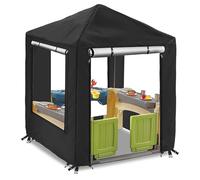 Ameble Housse de Maison de Jeu Noire Toutes Saisons pour Accessoires Maison Jeu d'extérieur, Ajustement sécurisé pour extérieure, 56 L × 56 W × 60, 2 H Pouces
