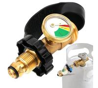 Ameble Jauge de Niveau de Propane Robuste avec Cadran à Code Couleur, Adaptateur métallique Complet pour Bouteille Propane Barbecue à gaz.
