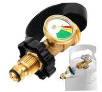 Ameble Jauge de réservoir de Propane, indicateur Niveau jauge réservoir Propane Robuste avec Cadran à Code Couleur, Adaptateur Complet en métal pour Cylindre Gril à gaz Barbecue, Gau