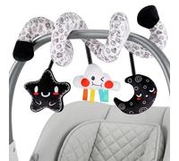 Ameble Jouet de siège de Voiture en Spirale pour Nouveau-nés 0 à 6 Mois, Jouets siège d'auto Suspendus avec des Animaux en Peluche pour Le développement visuel et l'exploration sensorielle, acces