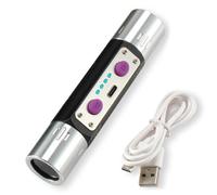 Ameble Lampe de Poche Noire à Double avec Chargement de Type C, Torche à lumière Noire 365 nm et 254 nm pour la Chasse aux minéraux, Le durcissement la résine, la détection des Taches d'animaux