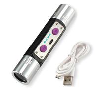 Ameble Lampe Torche Professionnelle pour Pierres précieuses avec lumière UV Double Longueur d'onde 365 nm et 254 nm pour l'inspection des minéraux et des devises, Charge Rapide Type-C, lumière UV