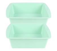 Ameble Lot de 2 moules à gâteau carrés en silicone avec poignées pour une prise facile, moule de cuisson antiadhésif qualité alimentaire pour pain, cuisson uniforme, passe au lave-vaisselle