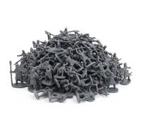 Ameble Lot de 200 Figurines de Soldats Plomb, Mini-Soldats avec épées, boucliers, haches et arcs détaillés pour Un Jeu créatif et Une Collection. Figurines Gris.
