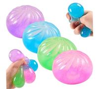 Ameble Lot de 4 Jouets Anti-Stress sensoriels, boulettes Souples à Presser avec Garniture Scintillante pour Enfants et Adultes.