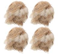 Ameble Lot de 4 laines d'alpaga pour Oiseaux - Matériau de Nidification pour Oiseaux Sauvages - 40 g par Sac - Canaris, pinsons et Petits chanteurs