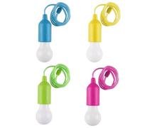 Ameble Lot de 4 Lampes LED Portables à Cordon de Serrage, alimentées par Piles, Lampe Camping Suspendue, pour fêtes, Mariages, Festivals, décoration Chambre d'enfant (Piles Non incluses)