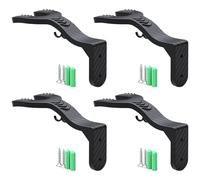 Ameble Lot de 4 supports de casque muraux 2 en 1 en ABS pour sécuriser les casques et le rangement des clés, sans perçage, organisateur crochet mural