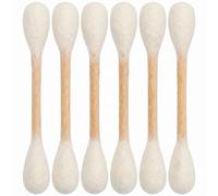 Ameble Lot de 6 Cotons-tiges géants de 15 cm pour Chat, Jouet pour Chat à Pointe Q infusé d'herbe à pour Jeu interactif, Peluche Douce Beige, enrichissement pour Chaton