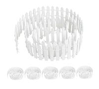 Ameble Lot de 6 décorations de clôture Blanche à piquets, Mini-clôture Flexible pour Jardin féérique, Terrarium, présentoir à succulentes - Bordure Jardin décorative Blanche piquets 89 cm lo