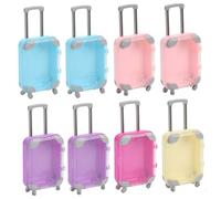 Ameble Lot de 8 Mini-valises à roulettes réalistes avec poignée rétractable - Couleurs aléatoires - Idéales pour Les Jeux d'imagination et Les événements sur Le thème du Voyage
