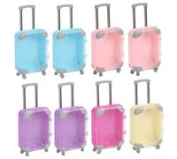 Ameble Lot de 8 Mini-valises réalistes à roulettes avec poignée rétractable, idéales pour Les Jeux d'imagination et Les événements sur Le thème du Voyage (Couleur aléatoire).