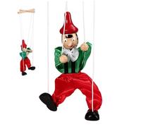 Ameble Marionnette en Bois à ficelles et Membres articulés pour des Jeux d'imagination. Vêtements de Couleur aléatoire pour des Surprises Amusantes.