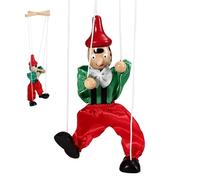 Ameble Marionnette en Bois à ficelles et Membres articulés pour des Jeux d'imagination, vêtements de Couleur aléatoire pour des Surprises Amusantes.