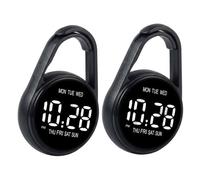 Ameble Montre de Poche numérique Noire avec Affichage LED Qui Brille dans Le, Petit Sac à Dos, Accessoire Porte-clés pour Hommes et Femmes, 2 pièces
