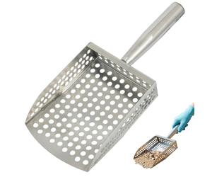 Ameble Pelle à Sable pour la détection des métaux, Tamis de Plage Robuste en Acier Inoxydable avec poignée, râteau à puces de Sable et Tamis Roches pour la Chasse au trésor et Le peignage la Plage
