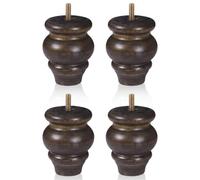 Ameble Pieds de Commode, Paquet de 4, Bois, Capuchons en Alliage, 3, 5 po
