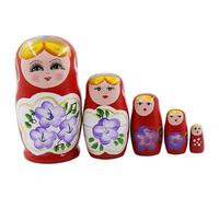 Ameble Poupées Russes Matriochka en Bois à 5 Couches pour Enfants, décoration et Cadeau Traditionnels d'art Populaire, poupées Russes Matriochka, poupée Russe, en Bois, Nes